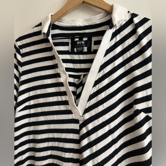 Maeve by Anthropologie Striped Polo Mini Dress with Pockets size Medium - Picture 2 of 8